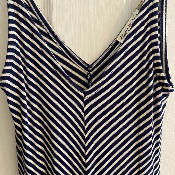 HEART HIPS Floor Length Striped Dress with Adjustable Spaghetti Straps Size S - Picture 2 of 8
